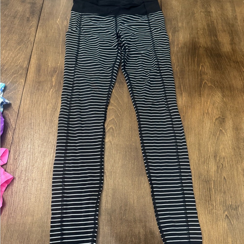 Striped Black and White Lululemon Leggings